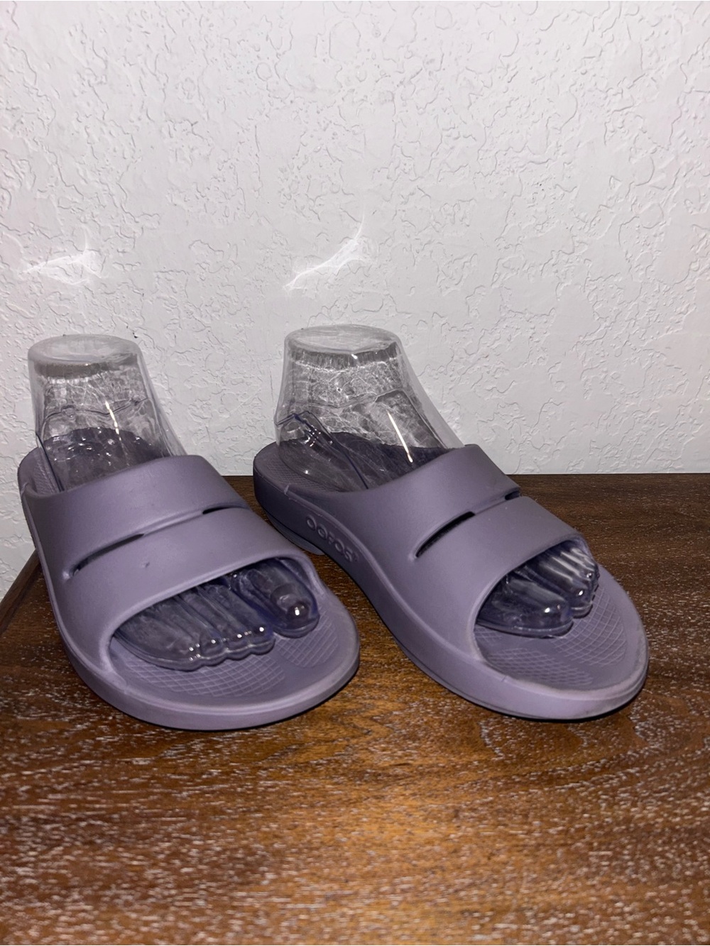 Oofos Lavender Purple Slide Sandals View 2